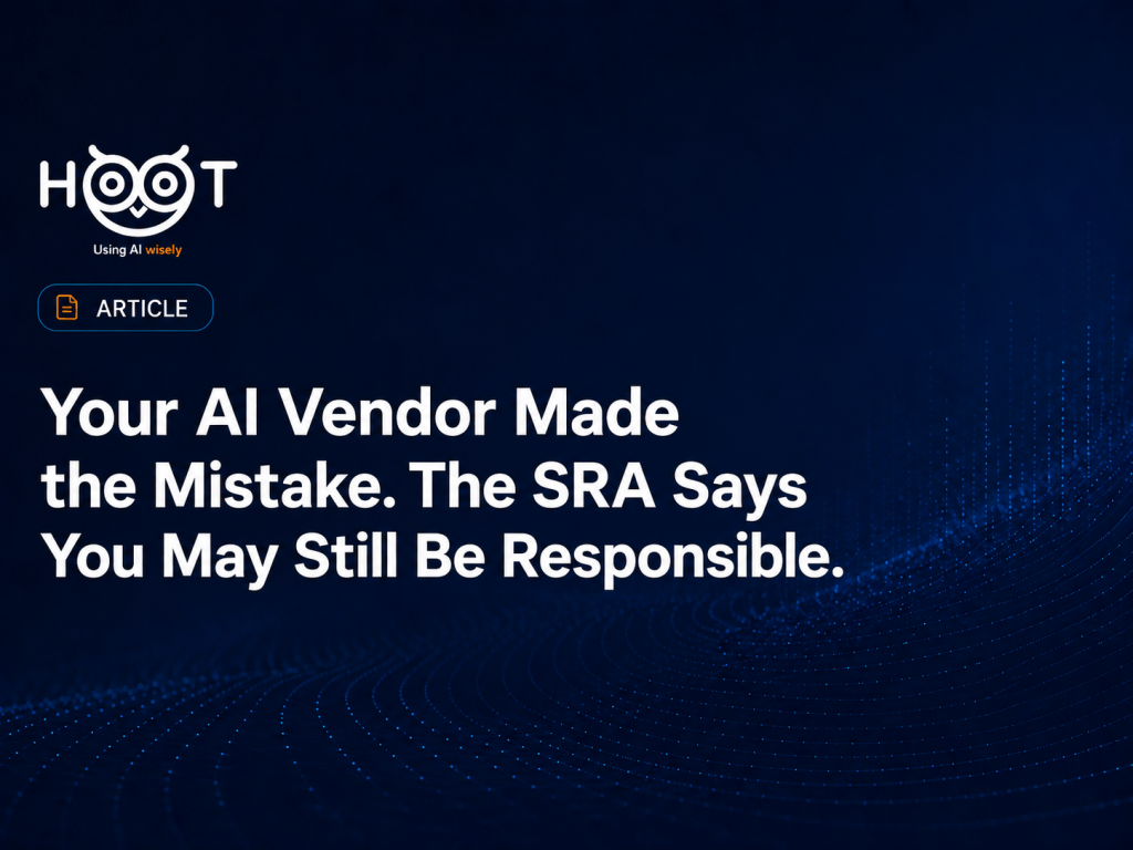 Your AI Vendor Made the Mistake. The SRA Says You May Still Be Responsible.